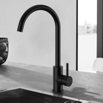 BK0017 黑色不鏽鋼廚房龍頭