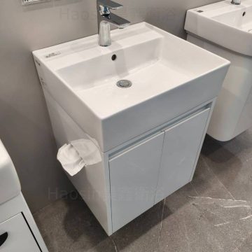 日本INAX方盆YL-555FC/BW1+浴櫃-50cm(浴櫃-現貨)側開紙孔